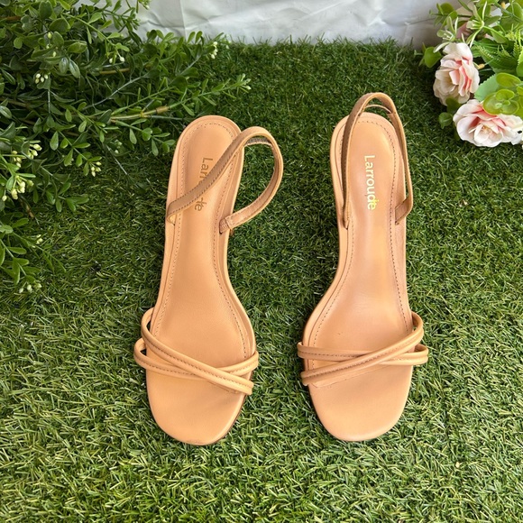 Larroude Nude Strappy Heels - Picture 10 of 16